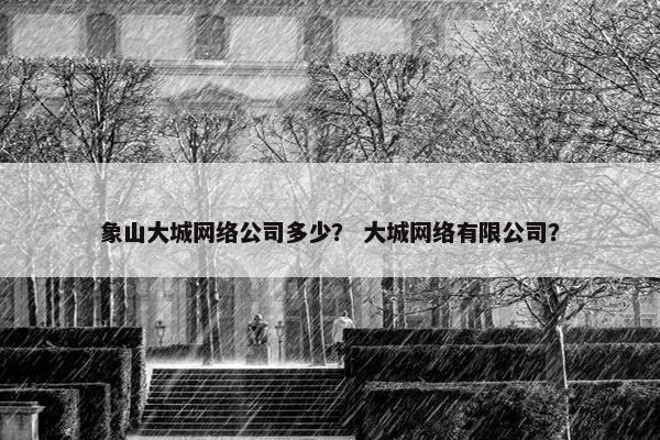 象山大城网络公司多少？ 大城网络有限公司？