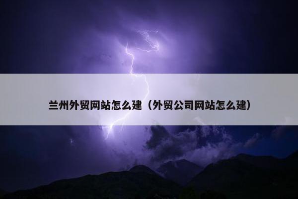 兰州外贸网站怎么建（外贸公司网站怎么建）
