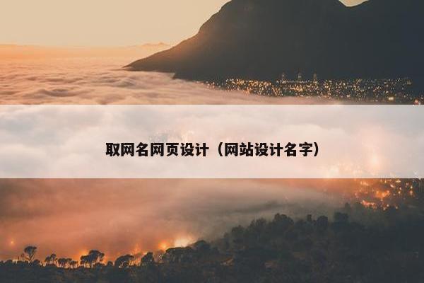 取网名网页设计（网站设计名字）