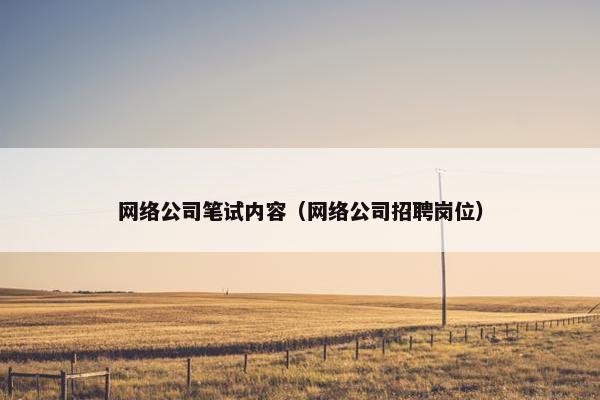 网络公司笔试内容（网络公司招聘岗位）