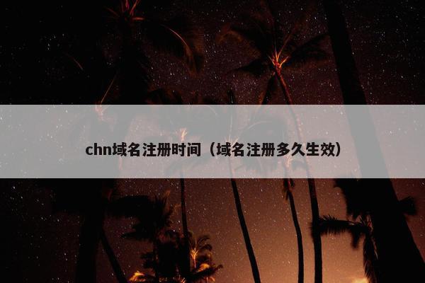 chn域名注册时间（域名注册多久生效）