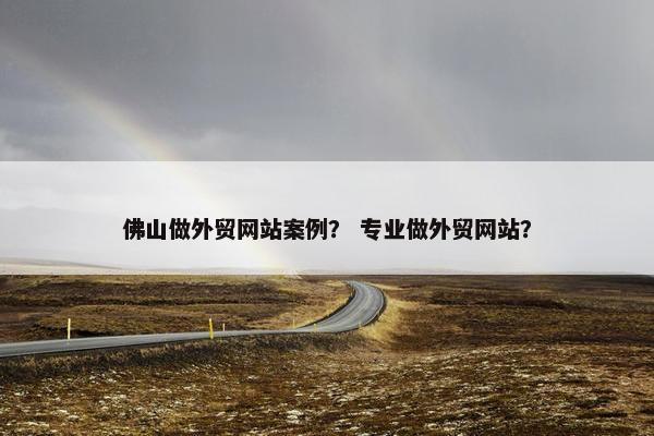 佛山做外贸网站案例？ 专业做外贸网站？