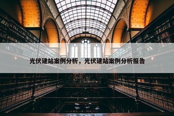 光伏建站案例分析，光伏建站案例分析报告