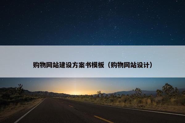 购物网站建设方案书模板（购物网站设计）