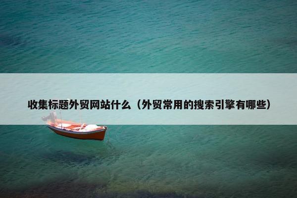 收集标题外贸网站什么（外贸常用的搜索引擎有哪些）