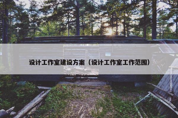 设计工作室建设方案（设计工作室工作范围）
