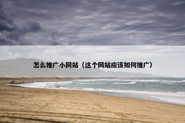 怎么推广小网站（这个网站应该如何推广）