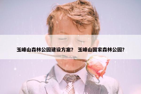 玉峰山森林公园建设方案？ 玉峰山国家森林公园？