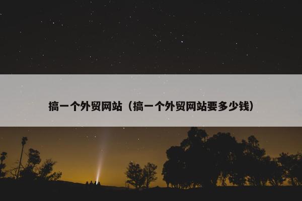 搞一个外贸网站（搞一个外贸网站要多少钱）