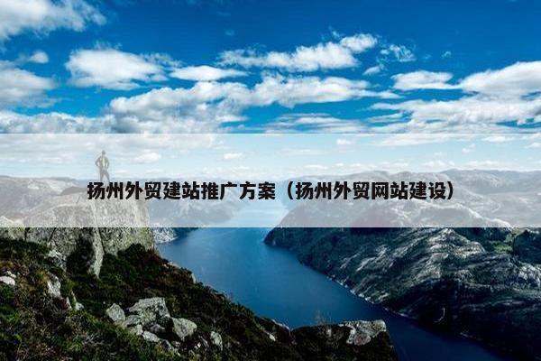 扬州外贸建站推广方案（扬州外贸网站建设）