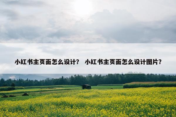 小红书主页面怎么设计？ 小红书主页面怎么设计图片？