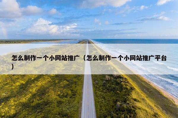 怎么制作一个小网站推广（怎么制作一个小网站推广平台）