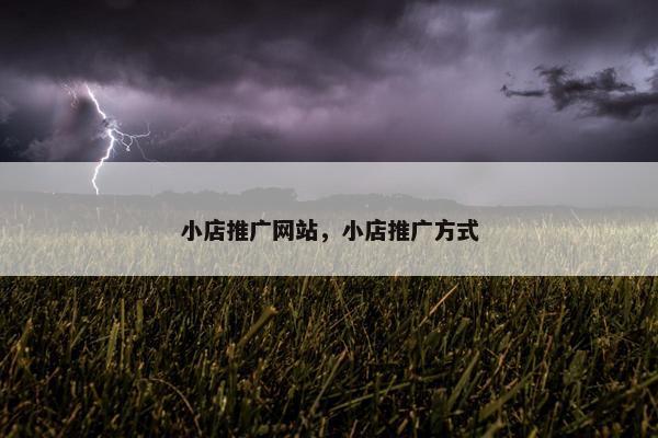小店推广网站，小店推广方式