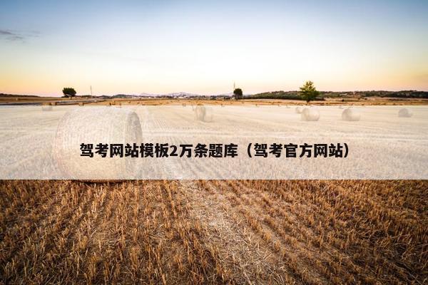 驾考网站模板2万条题库（驾考官方网站）