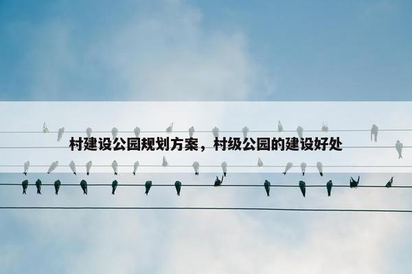 村建设公园规划方案，村级公园的建设好处