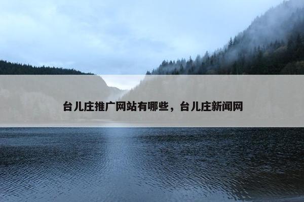 台儿庄推广网站有哪些，台儿庄新闻网