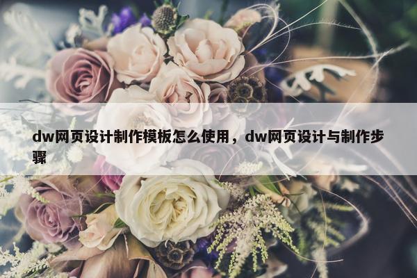 dw网页设计制作模板怎么使用，dw网页设计与制作步骤