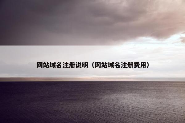 网站域名注册说明（网站域名注册费用）