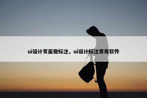 ui设计页面做标注，ui设计标注常用软件