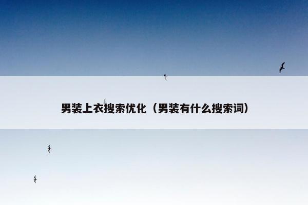 男装上衣搜索优化（男装有什么搜索词）
