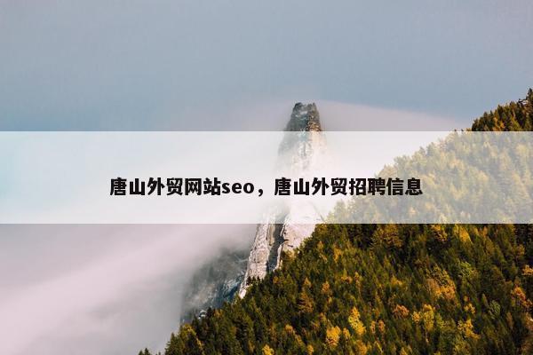 唐山外贸网站seo，唐山外贸招聘信息