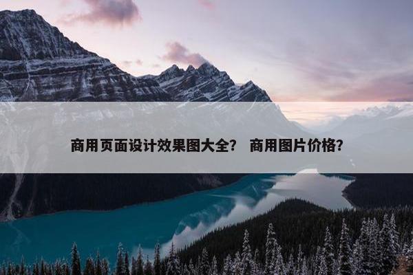 商用页面设计效果图大全？ 商用图片价格？