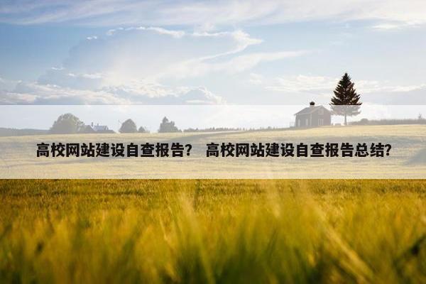 高校网站建设自查报告？ 高校网站建设自查报告总结？