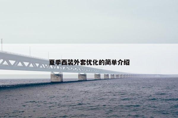 夏季西装外套优化的简单介绍