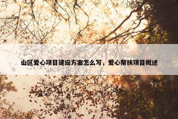 山区爱心项目建设方案怎么写，爱心帮扶项目概述