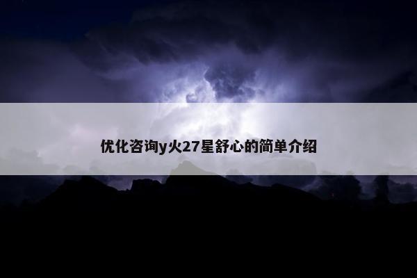 优化咨询y火27星舒心的简单介绍