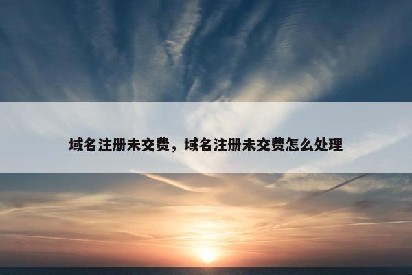 域名注册未交费，域名注册未交费怎么处理