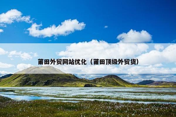 莆田外贸网站优化（莆田顶级外贸货）
