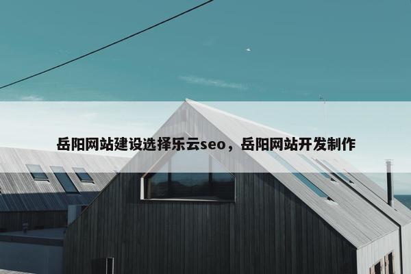岳阳网站建设选择乐云seo，岳阳网站开发制作