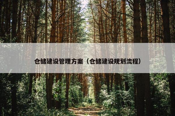 仓储建设管理方案（仓储建设规划流程）