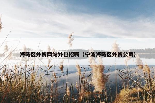 海曙区外贸网站外包招聘（宁波海曙区外贸公司）
