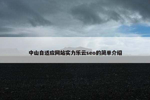 中山自适应网站实力乐云seo的简单介绍