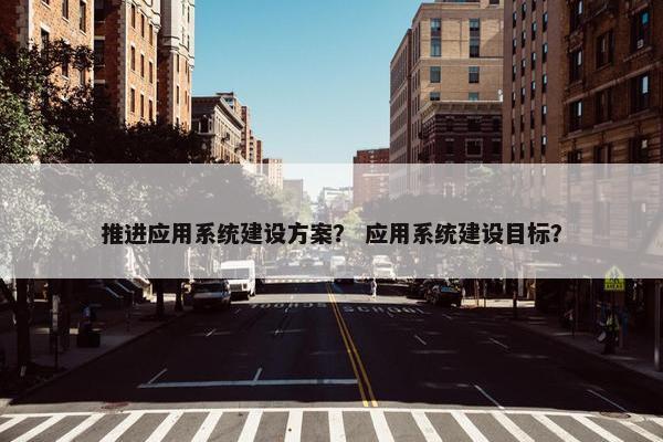 推进应用系统建设方案？ 应用系统建设目标？