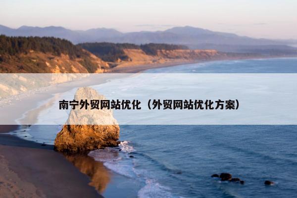 南宁外贸网站优化（外贸网站优化方案）