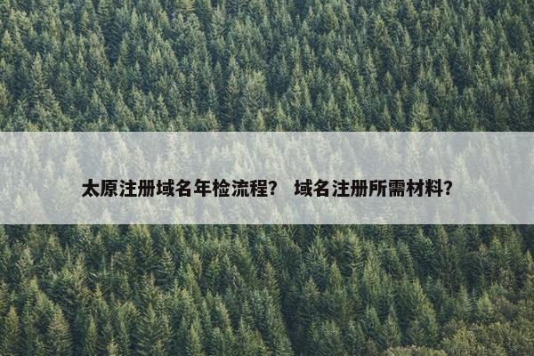太原注册域名年检流程？ 域名注册所需材料？