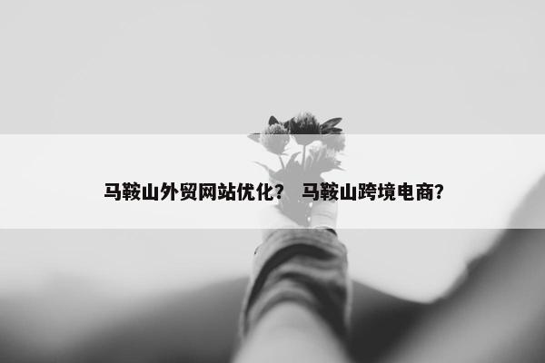 马鞍山外贸网站优化？ 马鞍山跨境电商？