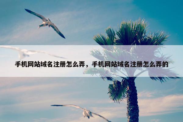 手机网站域名注册怎么弄，手机网站域名注册怎么弄的