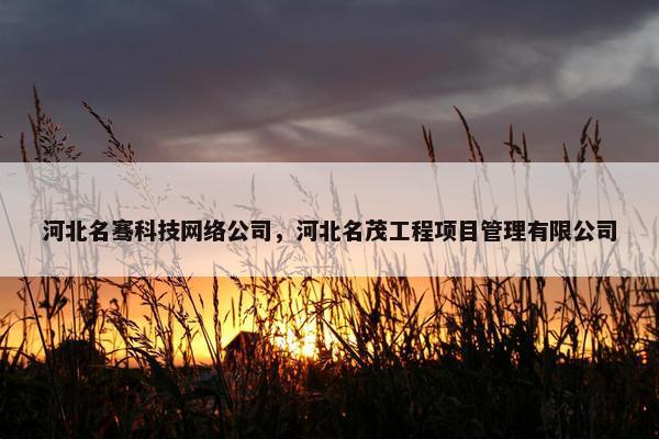 河北名骞科技网络公司，河北名茂工程项目管理有限公司