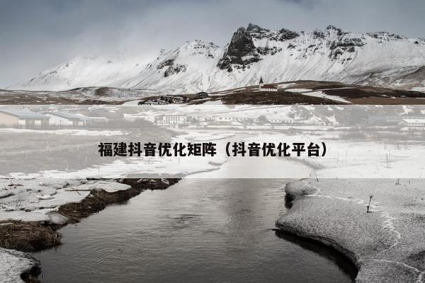 福建抖音优化矩阵（抖音优化平台）