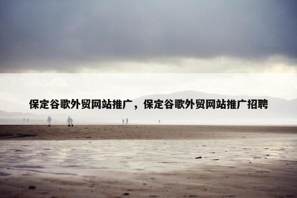 保定谷歌外贸网站推广，保定谷歌外贸网站推广招聘