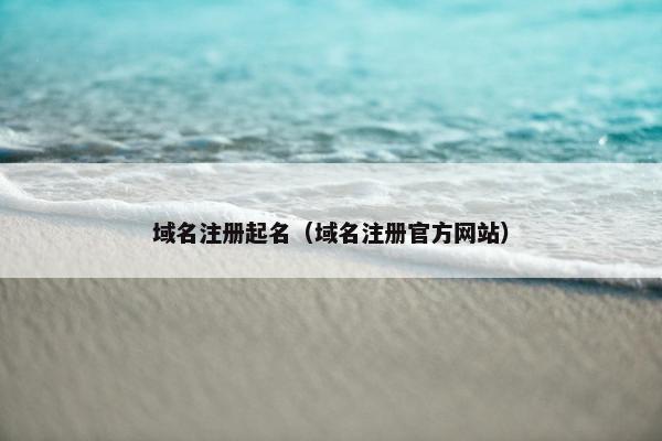 域名注册起名（域名注册官方网站）