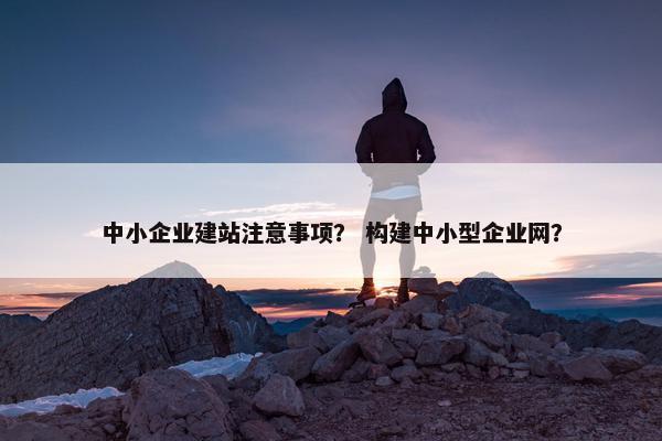 中小企业建站注意事项？ 构建中小型企业网？