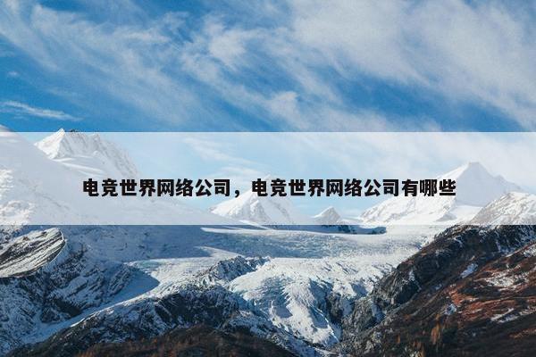电竞世界网络公司，电竞世界网络公司有哪些