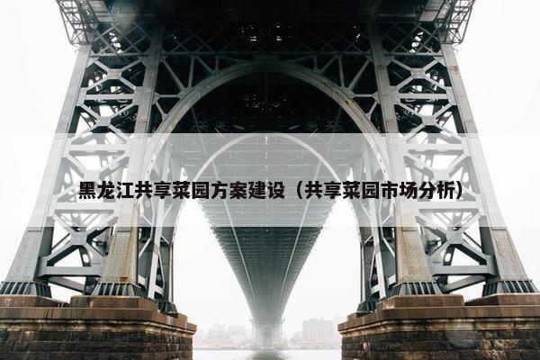 黑龙江共享菜园方案建设（共享菜园市场分析）