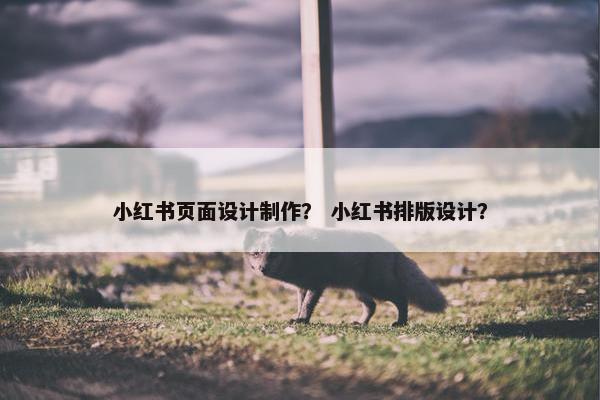 小红书页面设计制作？ 小红书排版设计？