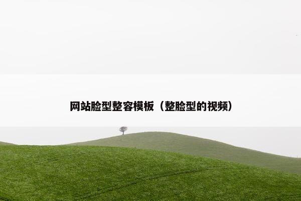 网站脸型整容模板（整脸型的视频）